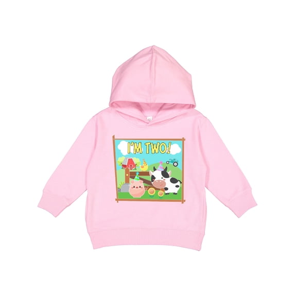Inktastic I'm Two Farm Animals Wearing Birthday Party Hats Toddler Hoodie