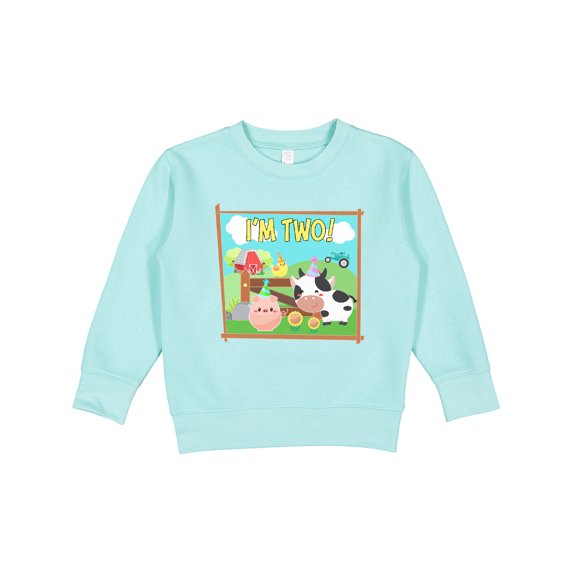 Inktastic I'm Two Farm Animals Wearing Birthday Party Hats Toddler Sweatshirt