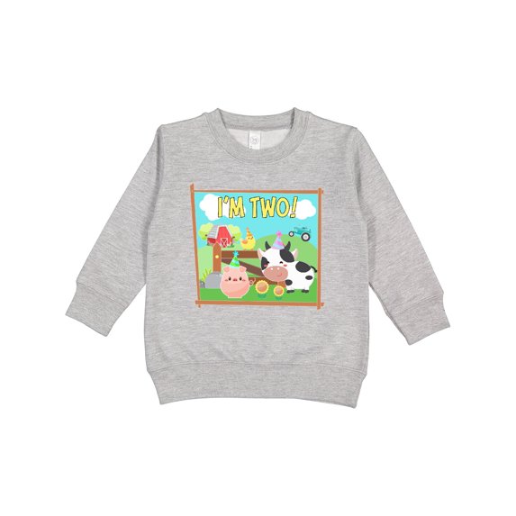 Inktastic I'm Two Farm Animals Wearing Birthday Party Hats Toddler Sweatshirt