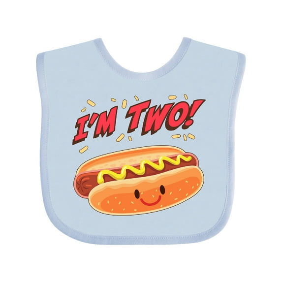 Inktastic I'm Two Hot Dog Second Birthday Boys or Girls Baby Bib