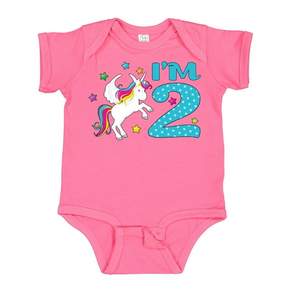 Inktastic I'm Two- Unicorn Second Birthday Boys or Girls Baby Bodysuit