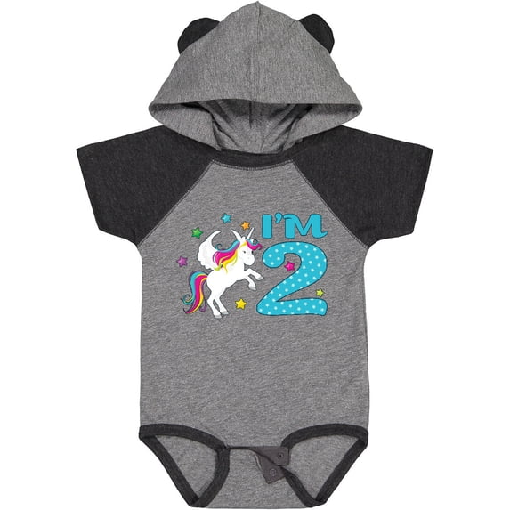 Inktastic I'm Two- Unicorn Second Birthday Boys or Girls Baby Bodysuit