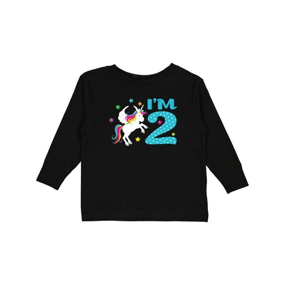 Inktastic I'm Two- Unicorn Second Birthday Boys or Girls Long Sleeve Toddler T-Shirt