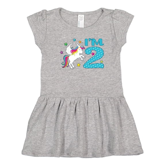 Inktastic I'm Two- Unicorn Second Birthday Girls Toddler Dress