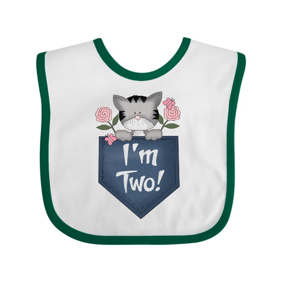 Inktastic I'm Two Years Old Kitty Cat 2nd Birthday Girls Baby Bib