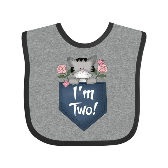 Inktastic I'm Two Years Old Kitty Cat 2nd Birthday Girls Baby Bib