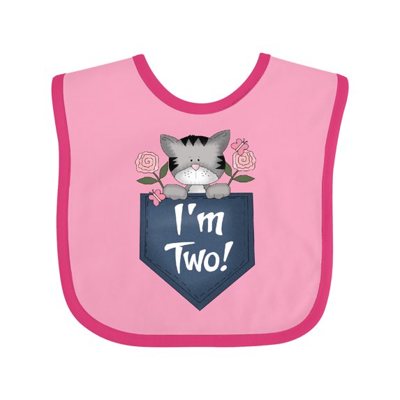 Inktastic I'm Two Years Old Kitty Cat 2nd Birthday Girls Baby Bib