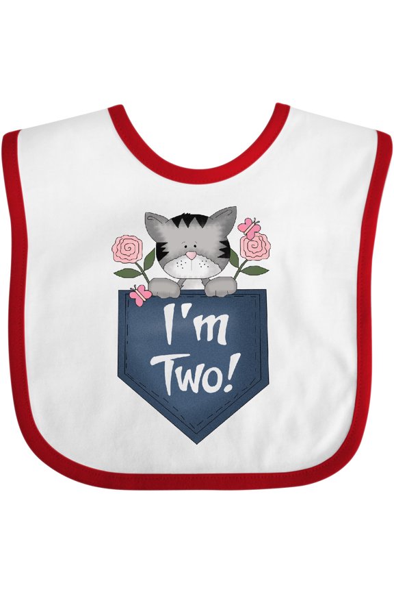 I'm Two Years Old Kitty Cat 2nd Birthday Girls Baby Bib