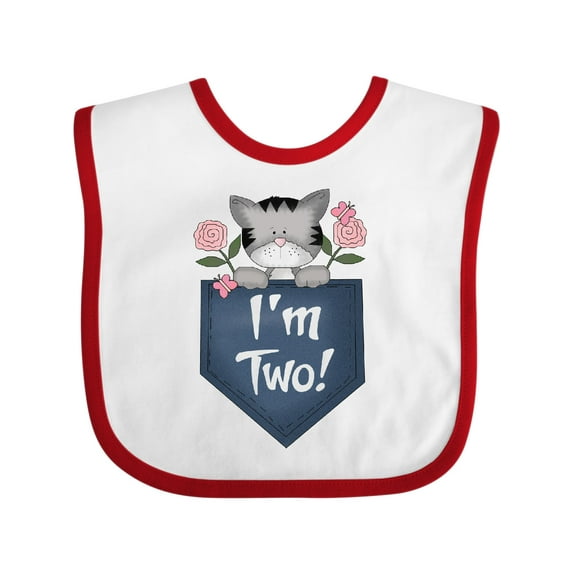 Inktastic I'm Two Years Old Kitty Cat 2nd Birthday Girls Baby Bib