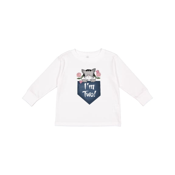 Inktastic I'm Two Years Old Kitty Cat 2nd Birthday Girls Long Sleeve Toddler T-Shirt