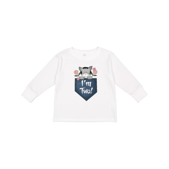 Inktastic I'm Two Years Old Kitty Cat 2nd Birthday Girls Long Sleeve Toddler T-Shirt