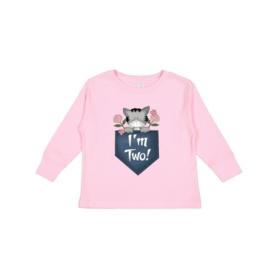 Inktastic I'm Two Years Old Kitty Cat 2nd Birthday Girls Long Sleeve Toddler T-Shirt
