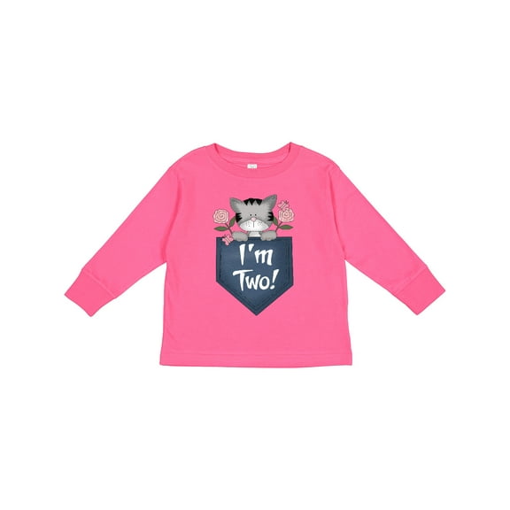 Inktastic I'm Two Years Old Kitty Cat 2nd Birthday Girls Long Sleeve Toddler T-Shirt