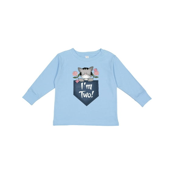 Inktastic I'm Two Years Old Kitty Cat 2nd Birthday Girls Long Sleeve Toddler T-Shirt