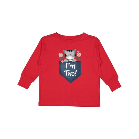 Inktastic I'm Two Years Old Kitty Cat 2nd Birthday Girls Long Sleeve Toddler T-Shirt
