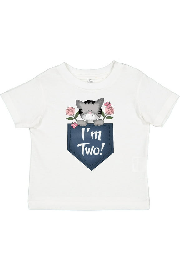 I'm Two Years Old Kitty Cat 2nd Birthday Girls Toddler T-Shirt