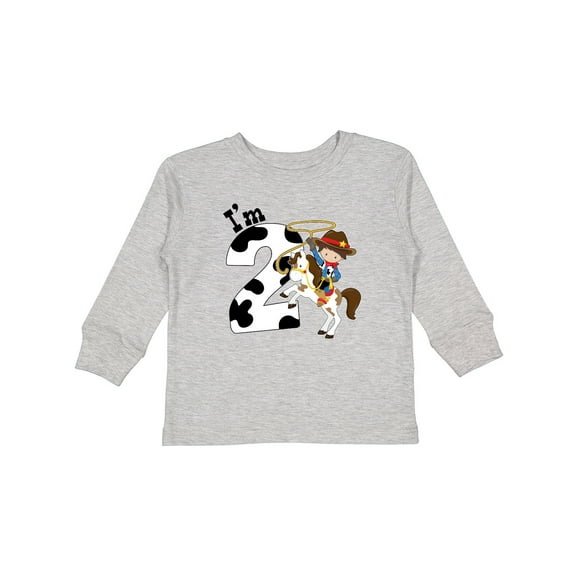 Inktastic I'm Two-cowboy Riding Horse Birthday Boys Long Sleeve Toddler T-Shirt