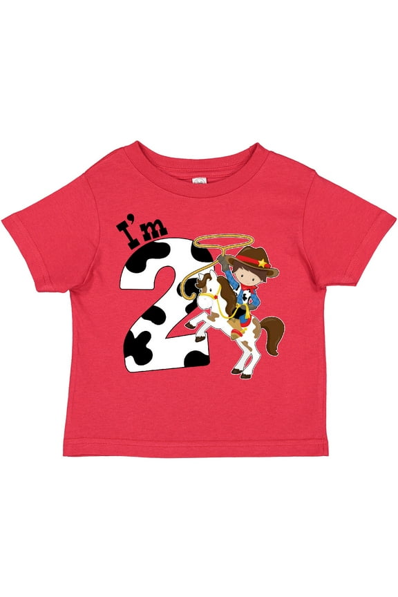 I'm Two-cowboy Riding Horse Birthday Boys Toddler T-Shirt