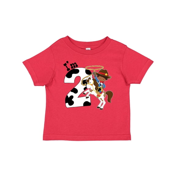 Inktastic I'm Two-cowboy riding horse birthday Boys Baby T-Shirt