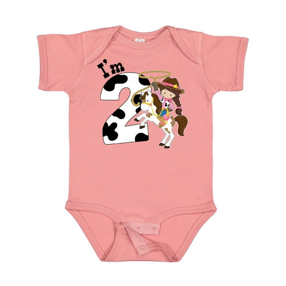 Inktastic I'm Two-cowgirl Riding Horse Birthday Girls Baby Bodysuit