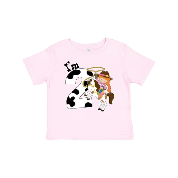 Inktastic I'm Two-cowgirl Riding Horse Birthday Girls Baby T-Shirt