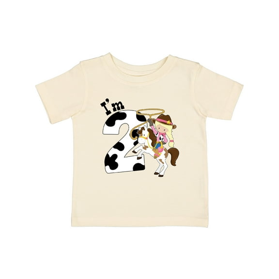 Inktastic I'm Two-cowgirl Riding Horse Birthday Girls Baby T-Shirt