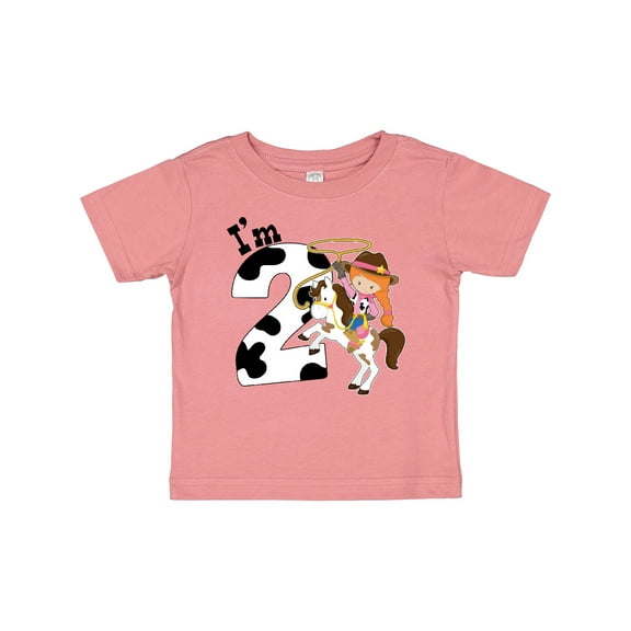 Inktastic I'm Two-cowgirl Riding Horse Birthday Girls Baby T-Shirt