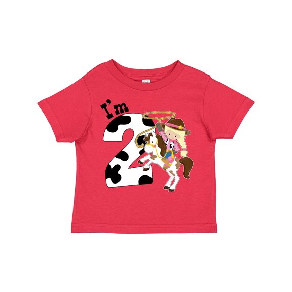 Inktastic I'm Two-cowgirl Riding Horse Birthday Girls Toddler T-Shirt