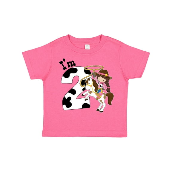 Inktastic I'm Two-cowgirl Riding Horse Birthday Girls Toddler T-Shirt