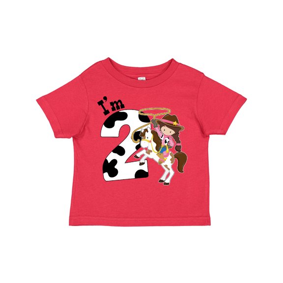 Inktastic I'm Two-cowgirl Riding Horse Birthday Girls Toddler T-Shirt