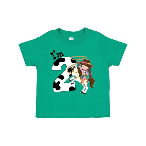 Inktastic I'm Two-cowgirl Riding Horse Birthday Girls Toddler T-Shirt