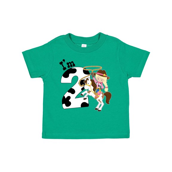 Inktastic I'm Two-cowgirl Riding Horse Birthday Girls Toddler T-Shirt