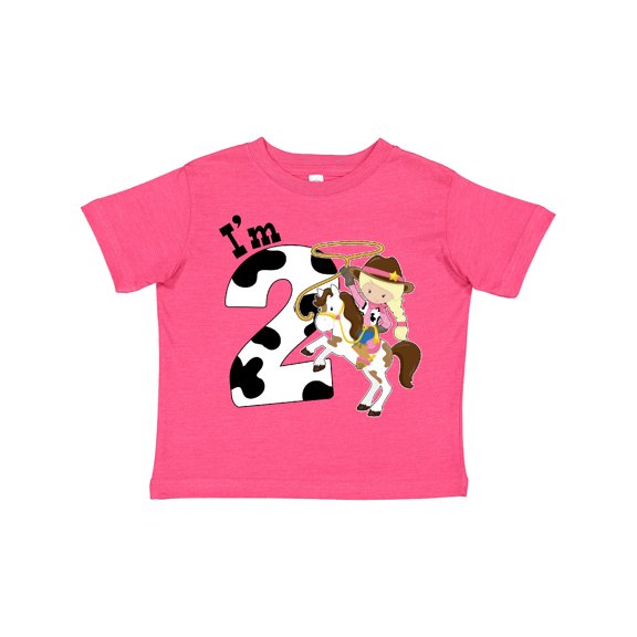 Inktastic I'm Two-cowgirl Riding Horse Birthday Girls Toddler T-Shirt