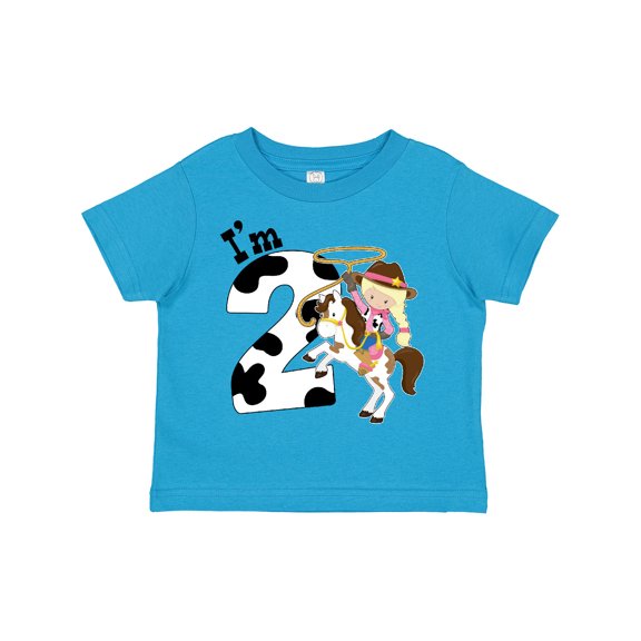 Inktastic I'm Two-cowgirl Riding Horse Birthday Girls Toddler T-Shirt