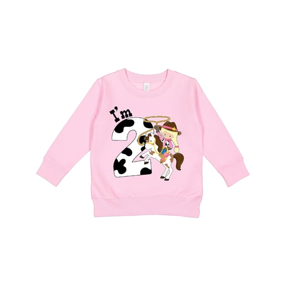 Inktastic I'm Two-cowgirl Riding Horse Birthday Toddler Sweatshirt