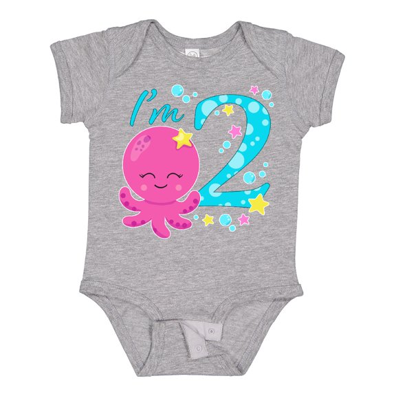 Inktastic I'm Two- cute octopus birthday Boys or Girls Baby Bodysuit