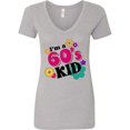 thumbnail image 1 of Inktastic I'm a 60's Kid 1960's Style Colorful Flowers Women's V-Neck T-Shirt, 1 of 5