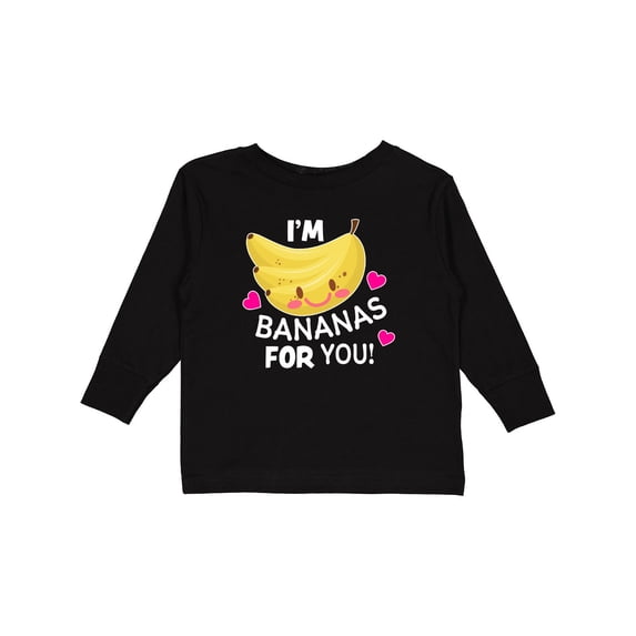 Inktastic I'm a Bananas for You with Cute Banana and Hearts Boys or Girls Long Sleeve Toddler T-Shirt