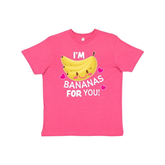Inktastic I'm a Bananas for You with Cute Banana and Hearts Youth T-Shirt