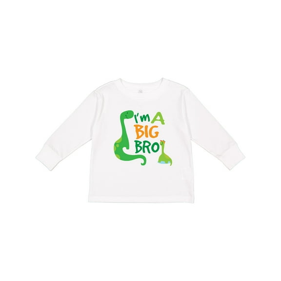 Inktastic I'm a Big Bro Dinosaur Boys Brother Announcement Boys Long Sleeve Toddler T-Shirt