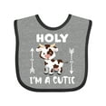thumbnail image 1 of Inktastic I'm a Cutie White and Brown Holstein Cow with Arrows Boys or Girls Baby Bib, 1 of 4
