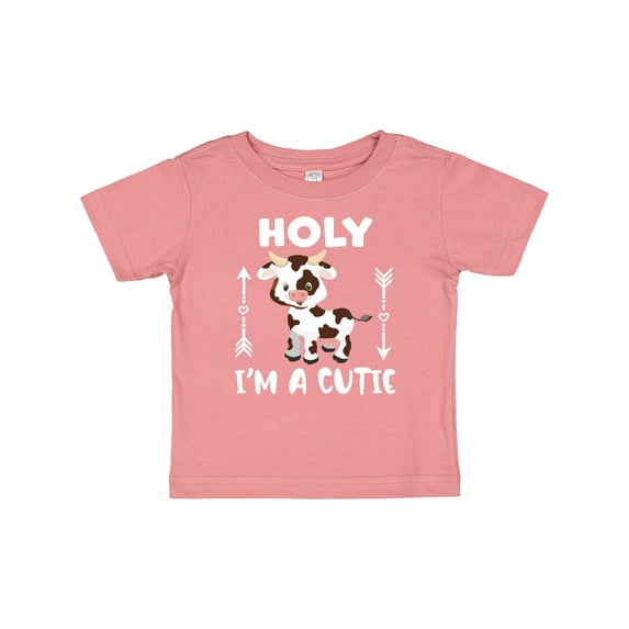 Inktastic I'm a Cutie White and Brown Holstein Cow with Arrows Boys or Girls Baby T-Shirt