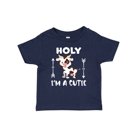 Inktastic I'm a Cutie White and Brown Holstein Cow with Arrows Boys or Girls Baby T-Shirt