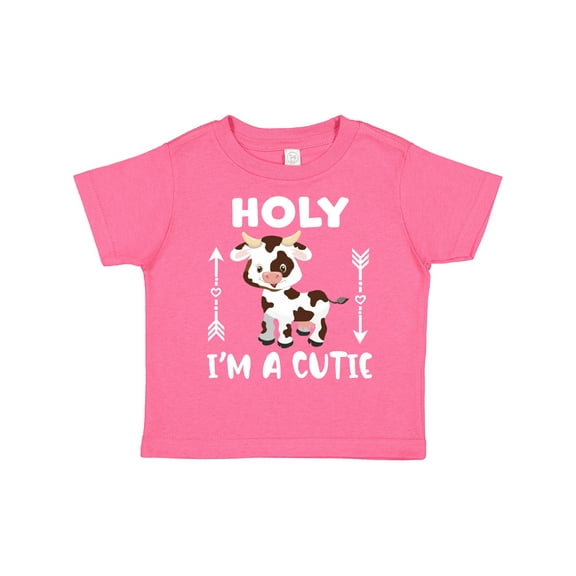 Inktastic I'm a Cutie White and Brown Holstein Cow with Arrows Boys or Girls Toddler T-Shirt