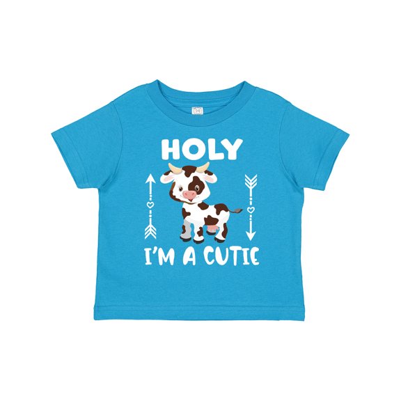 Inktastic I'm a Cutie White and Brown Holstein Cow with Arrows Boys or Girls Toddler T-Shirt