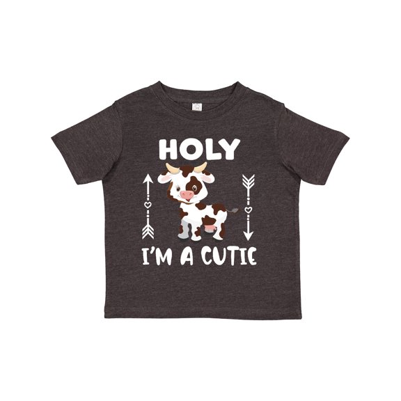 Inktastic I'm a Cutie White and Brown Holstein Cow with Arrows Boys or Girls Toddler T-Shirt
