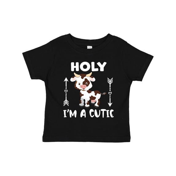 Inktastic I'm a Cutie White and Brown Holstein Cow with Arrows Boys or Girls Toddler T-Shirt
