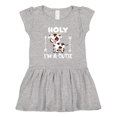 thumbnail image 1 of Inktastic I'm a Cutie White and Brown Holstein Cow with Arrows Girls Toddler Dress, 1 of 5