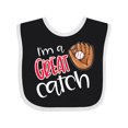 thumbnail image 1 of Inktastic I'm a Great Catch Baseball Glove Boys or Girls Baby Bib, 1 of 4