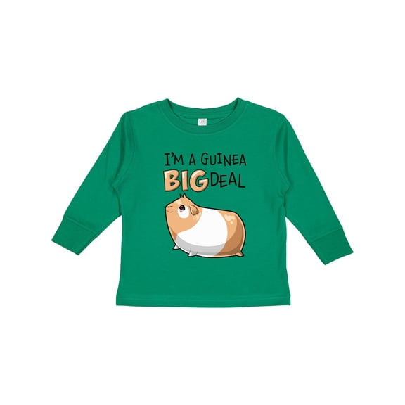 Inktastic I'm a Guinea Big Deal with Cute Guinea Pig Boys or Girls Long Sleeve Toddler T-Shirt
